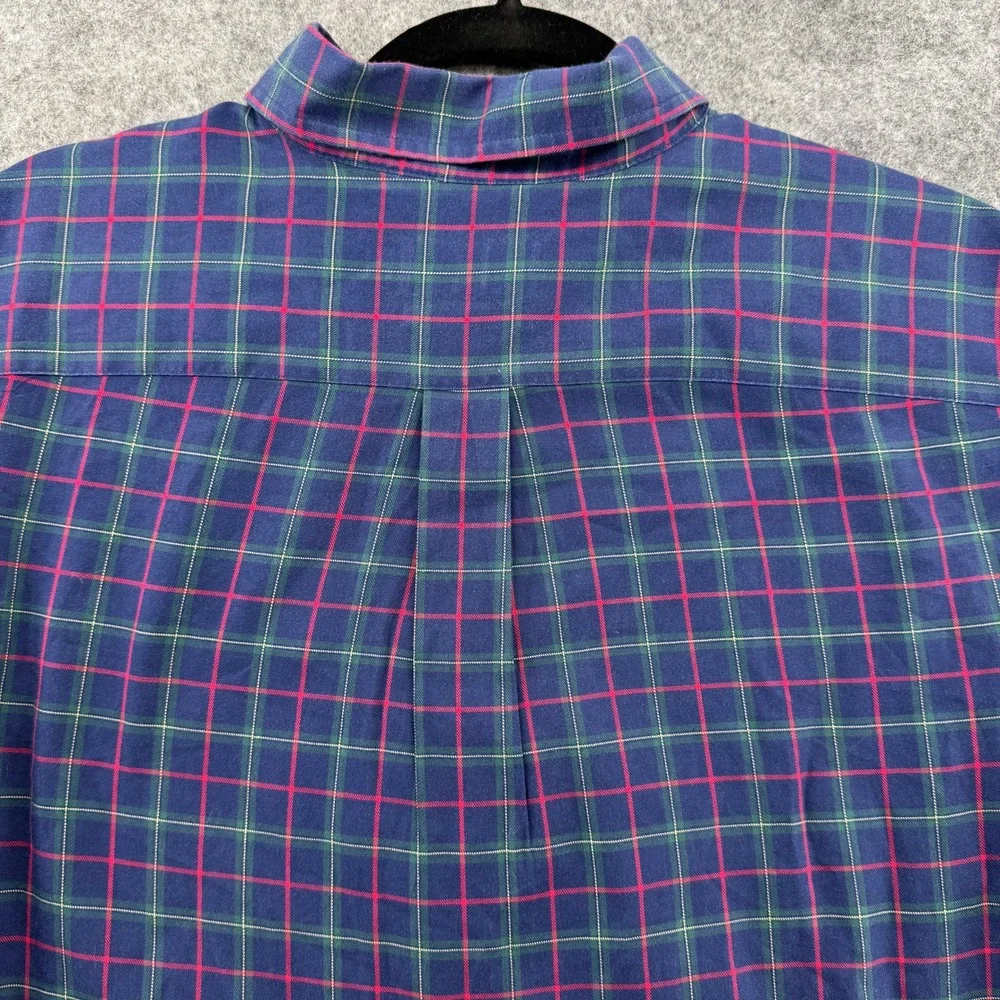 Vineyard Vines Button Down Mens S Blue Red Green Plaid Long Sleeve Cotton Shirt